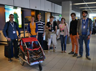 First data collection at Schiphol - Shiny happy people posing with the sensor platform.