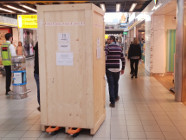 Arrival of the SPENCER robot at Schiphol Airport.